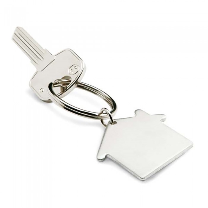 Portachiavi personalizzato con incisione a forma di casetta porta chiavi in  metallo